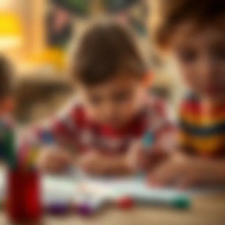 Children engaged in creative drawing with Faber Castell markers