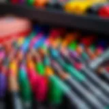 Vibrant colors of Faber Castell markers arranged artistically