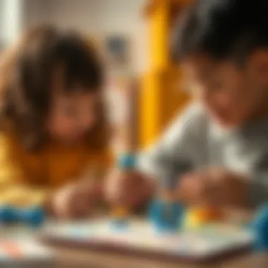 Family utilizing stickers for interactive play