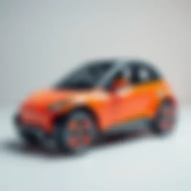 A sleek electric car designed for children, showcasing vibrant colors and modern design.