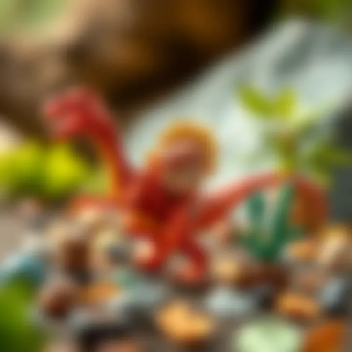 A creative representation of activities inspired by the fire dinosaur concept