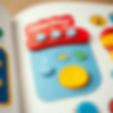Musical Elements of Fisher Price Book Close-up of the musical elements in a Fisher Price book, showcasing buttons and sounds