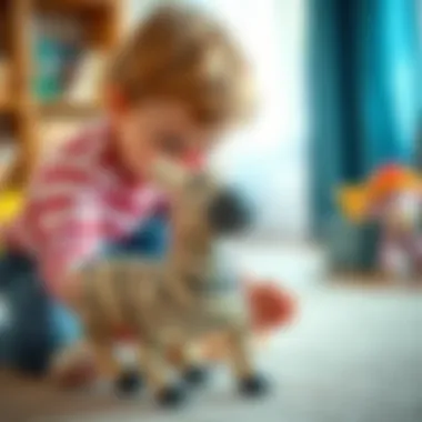 Child interacting with Fisher Price Sevimli Zebra, promoting play and learning