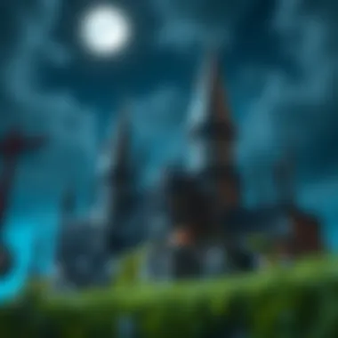 Hogwarts castle under the moonlight