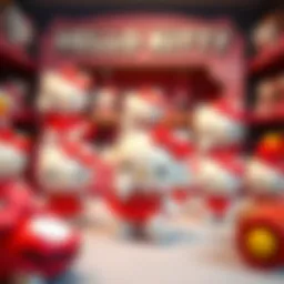 A nostalgic collection of Hello Kitty merchandise showcasing its evolution over the years.