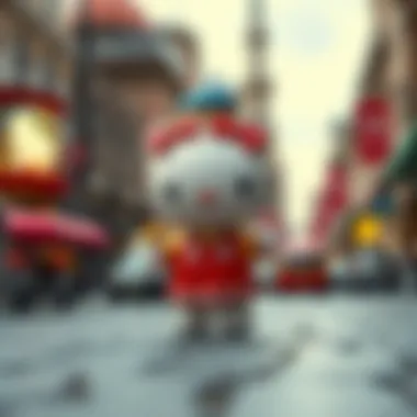 Artistic Fusion of Hello Kitty and Istanbul Artistic representation of Hello Kitty in Istanbul