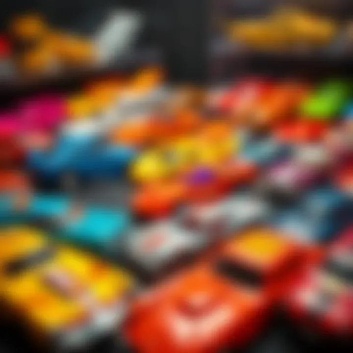A collection of rare Hot Wheels cars displayed