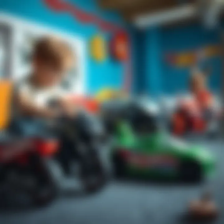 Engaging Playtime with Hot Wheels and Kawasaki Children playing with Hot Wheels and Kawasaki toys