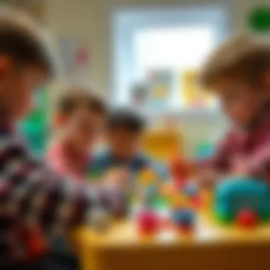 Interactive playtime illustrating educational benefits.