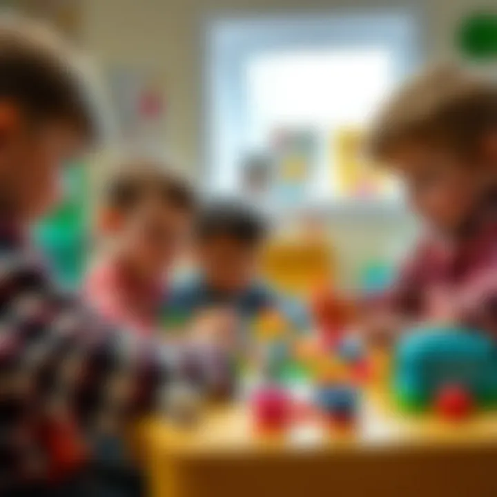 Interactive playtime illustrating educational benefits.