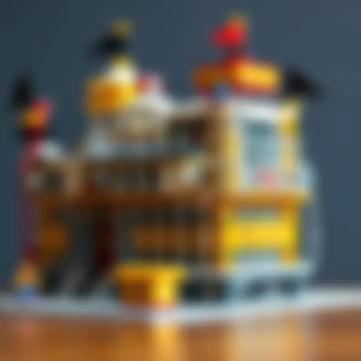 An intricate Lego structure featuring transparent components.