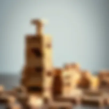 The Art of Balance in Jenga Wooden blocks stacked precariously in a Jenga game