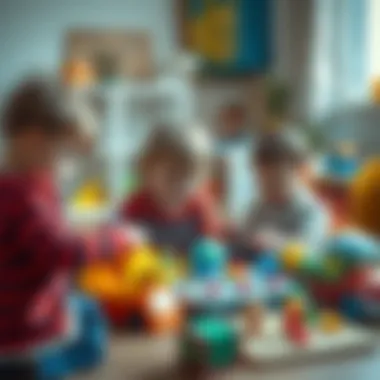 Children Learning with Kaka Toys Children exploring and learning with Kaka toys in a playful setting.