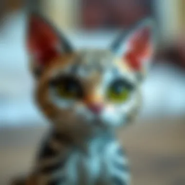 A detailed look at a cat model with unique features