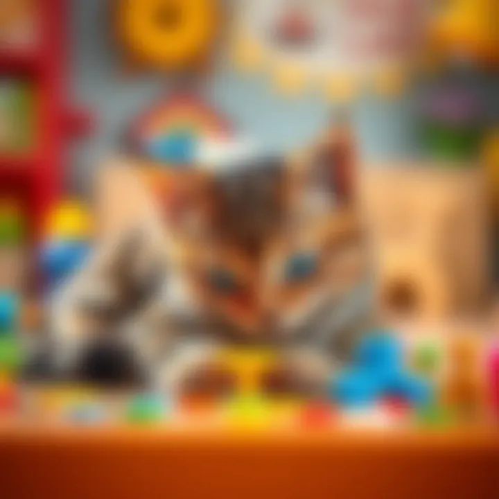 Children learning through play, showcasing the educational aspect of cat play games.