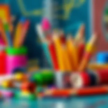 Colorful art supplies encouraging artistic expression