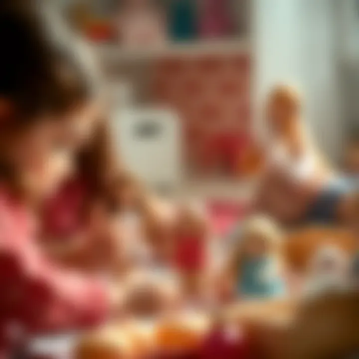Girls engaging in creative play with dolls