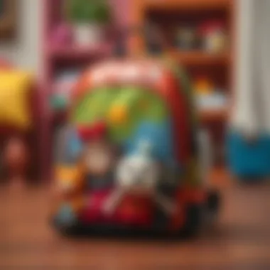 A colorful Kral Şakir backpack featuring beloved characters from the show