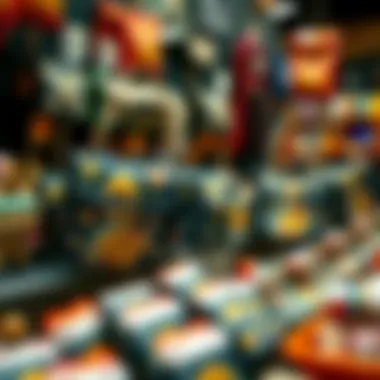 A display of Kral Şakir bags in a retail environment highlighting their popularity