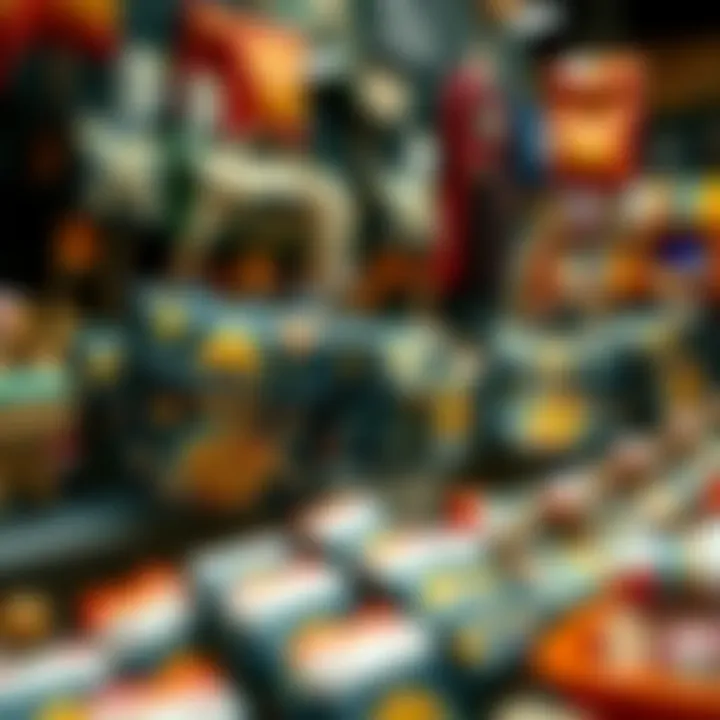 A display of Kral Şakir bags in a retail environment highlighting their popularity