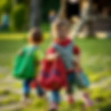 Children joyfully using Kral Şakir bags during outdoor play