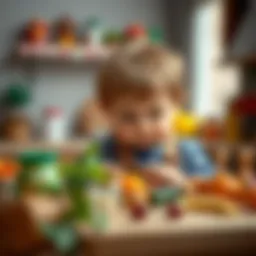 A child exploring ingredients in the kitchen