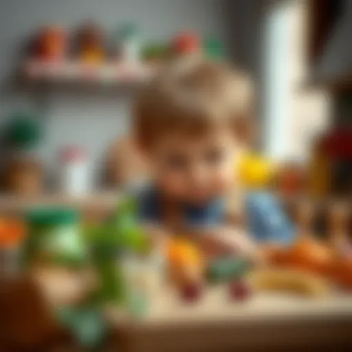 Exploration of Culinary Ingredients A child exploring ingredients in the kitchen
