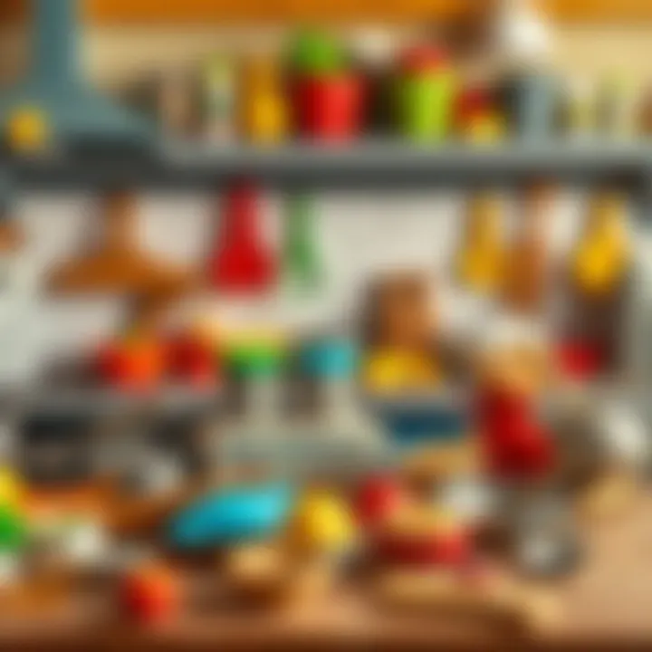 A vibrant kitchen scene filled with cooking tools