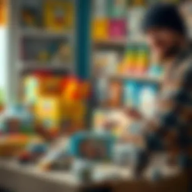 Parent's Selection of Box Toys Parent selecting box toys for their child