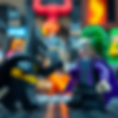 Lego Batman vs Joker: A Clash of Icons Dynamic battle scene between Lego Batman and Joker