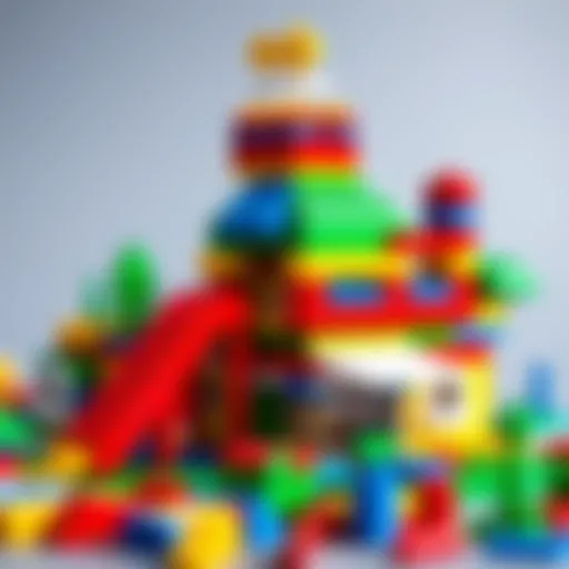 Colorful Lego bricks assembled into a creative structure
