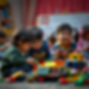Children Enjoying Playtime with Toy Sets Children engaging with toy sets during playtime