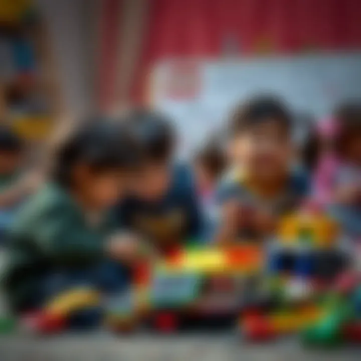 Children Enjoying Playtime with Toy Sets Children engaging with toy sets during playtime