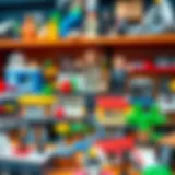 Diverse collection of alternative building sets on display