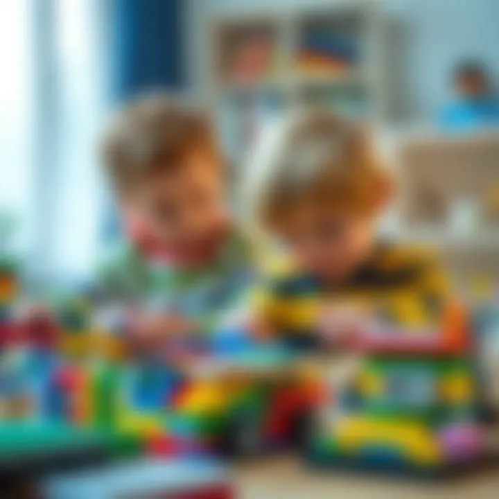 Children engaged in creative play with building sets