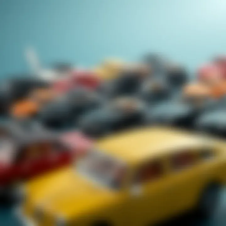 Collectible Toy Car Display A variety of Majorette Black Edition cars displayed together, highlighting their collectible nature.