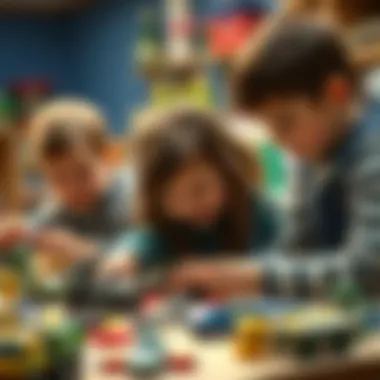 Children engaged in crafting models