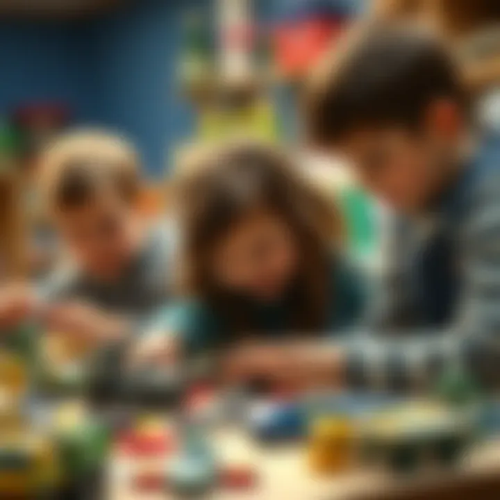 Children engaged in crafting models