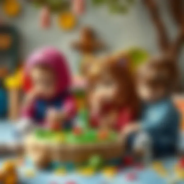 Children engaging in imaginative play inspired by Masha and the Bear