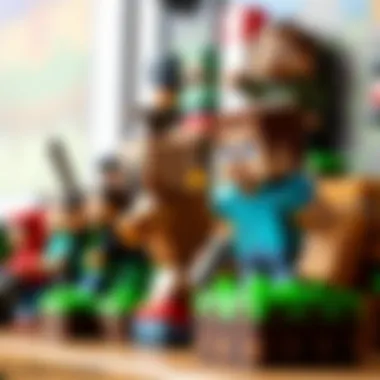 A visually appealing display of rare Minecraft figures for collectors.