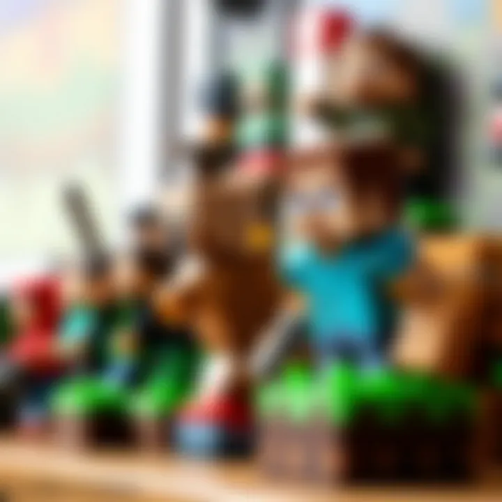 A visually appealing display of rare Minecraft figures for collectors.