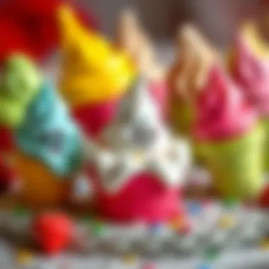 Close-up of creative ice cream designs crafted by kids