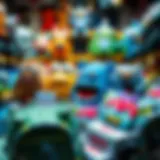 Diverse range of Monster bags showcased in a retail setting