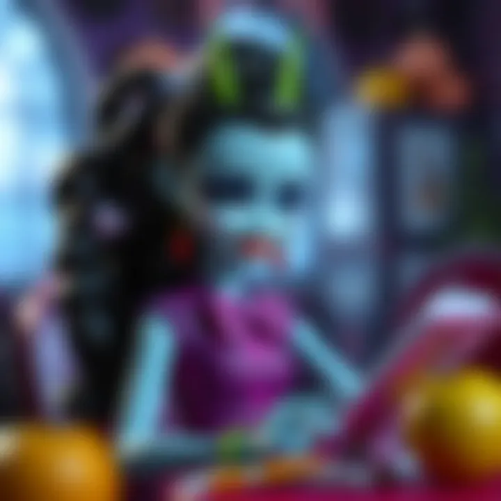 A creative visualization of educational themes presented in Monster High.