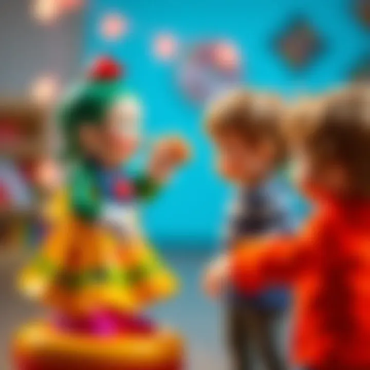 Colorful musical dancing toy engaging a child.