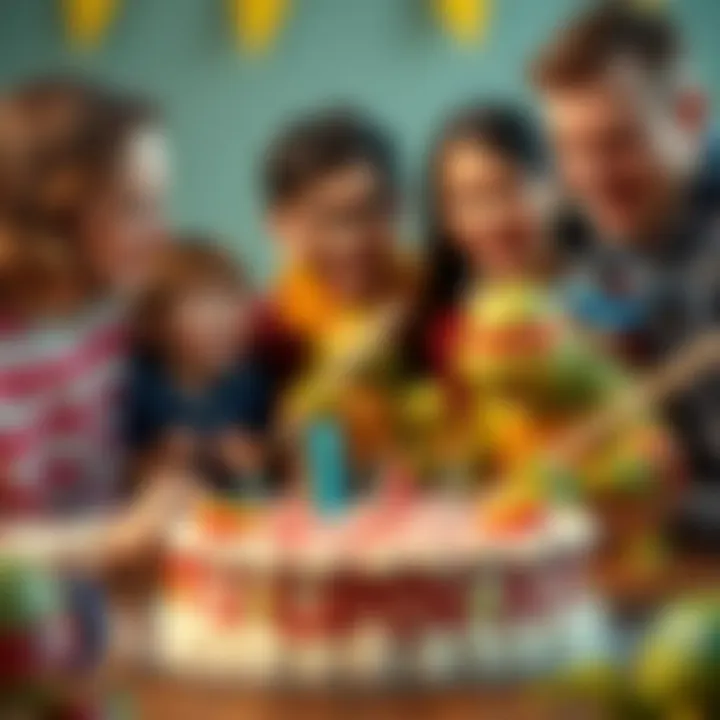 A joyful family gathered around a birthday cake, celebrating with laughter.