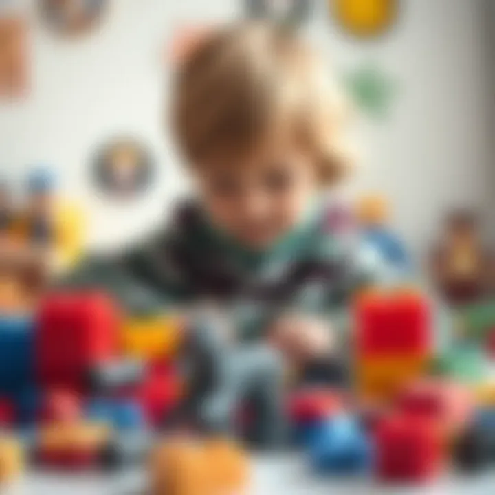 A child engaged in imaginative play with building blocks, illustrating the importance of creativity.