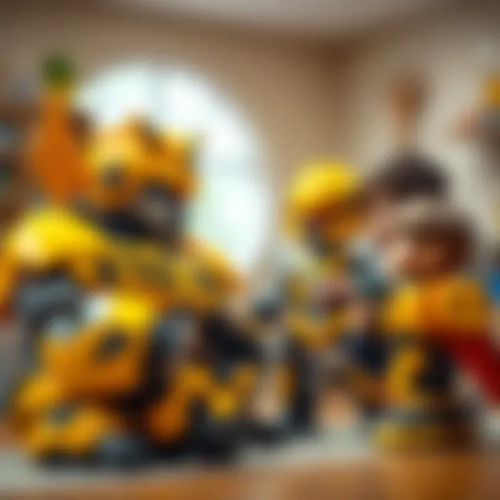 Parents and children discussing the benefits of Bumblebee toys for development