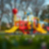 Colorful playground equipment promoting physical activity
