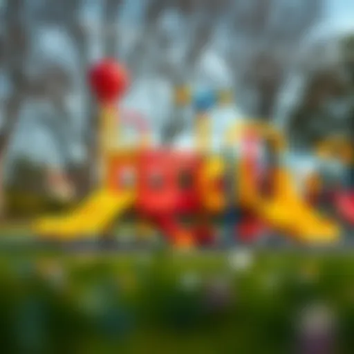 Colorful playground equipment promoting physical activity